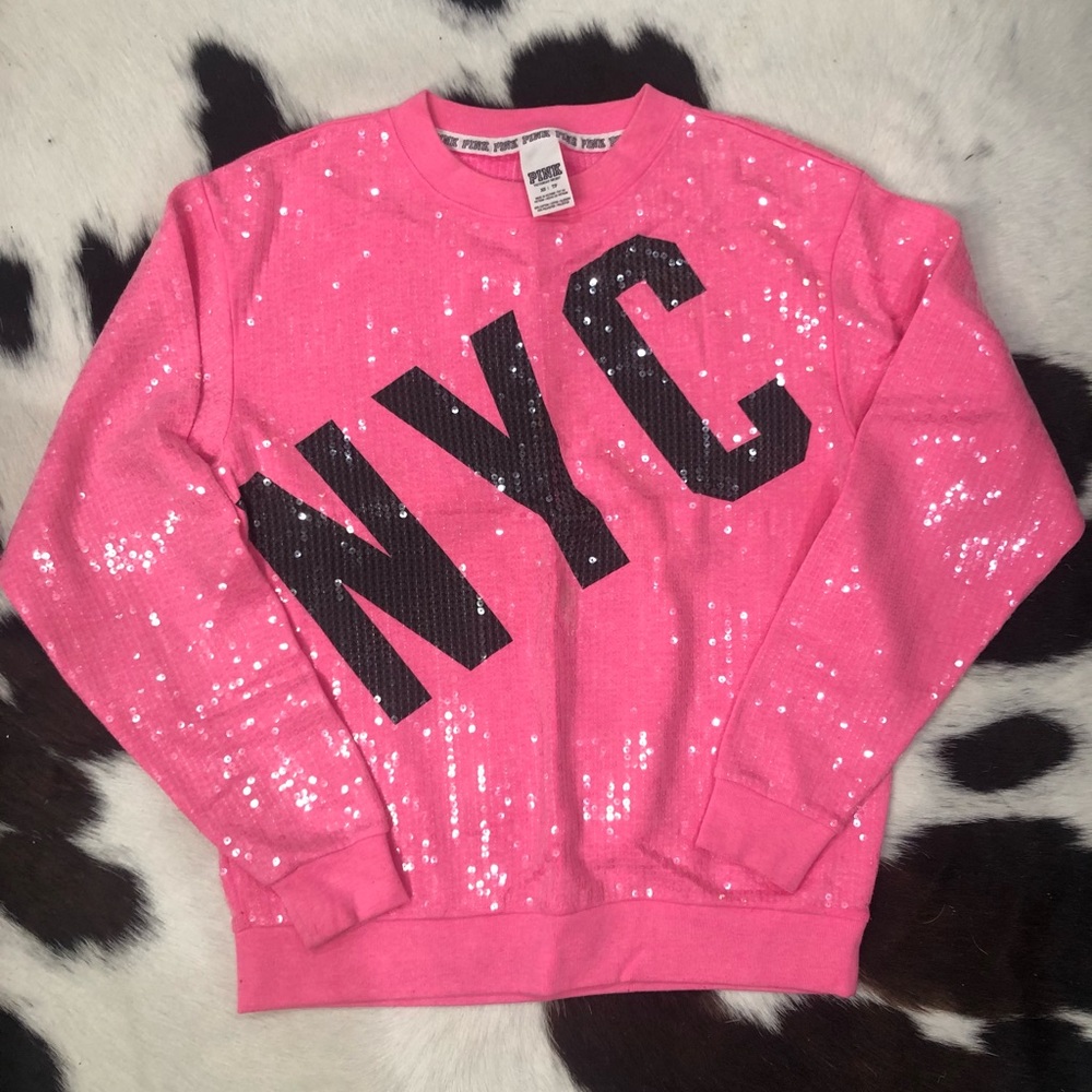 Victoria’s Secret Pink Sequin NYC Crew Sweatshirt